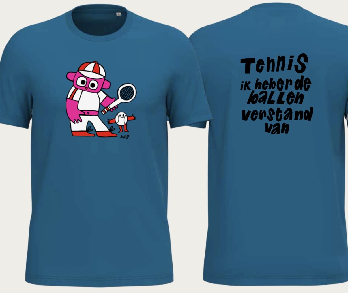 NIEUW: T-shirt - BAS KOSTERS - blauw